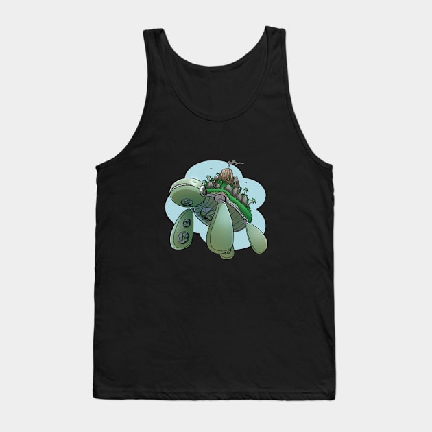 Turtle carrying the world Tank Top by painterming